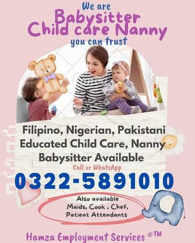 Nanny, Babysitter, Cook, Helper Childcare Driver, Caretaker، Kaam wali – Babysitters