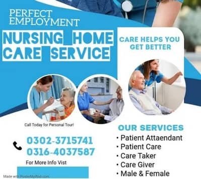 Nurse Male & Female/Patient Attendant/Care Taker Etc – Nursing Staff