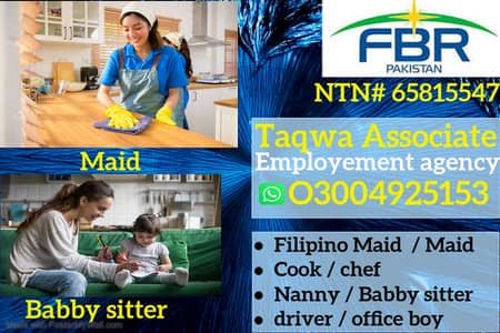 Filipino Maid / House Maid/ COOK/house chef / babby, sitter available – Maids
