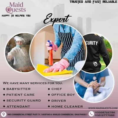 Maid Babysitter Nanny Cook Chef Helper Couple Cleaner Maids Available – Maids