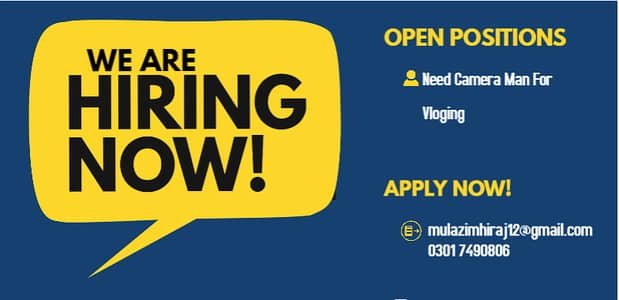 Need Camera Man For Vloging