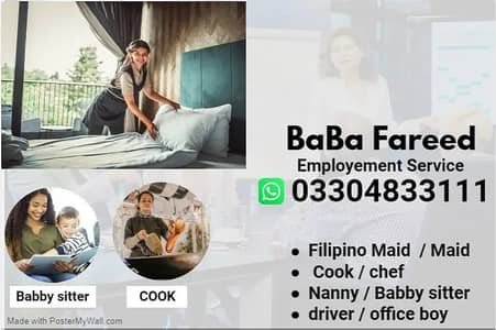Maids / House Maids / Chef / House Cook / Baby Sitter maid available – Maids
