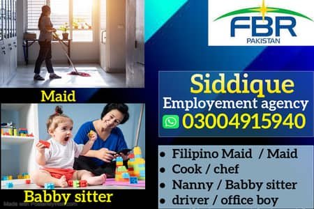 Maids / House Maids / cook / Nanny , chef / Baby Sitter maid availabl – Maids