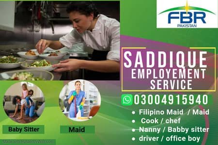 Maids / House Maids / cook / Nanny , chef / Baby Sitter maid availabl – Maids