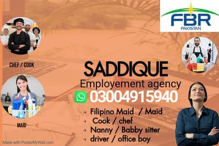 Maids / House Maids / cook / Nanny , chef / Baby Sitter maid availabl – Maids