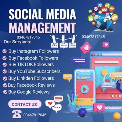 Instagram,Tiktok,facebook,youtube promotions,followers,likes,views