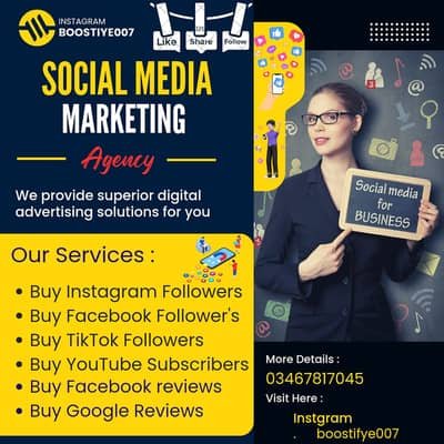Social media Marketing/TikTok Followers Instagram Likes YouTube Suscr