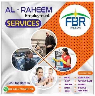 House maids , Maids , Baby Sitter , Chef , Cook , Patient Care ,Nurse – Other Domestic Help