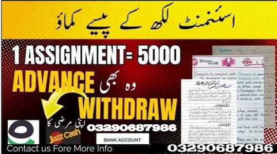 Assignment Job / Part Time Full Time Job / Job for male and female / – Online Jobs