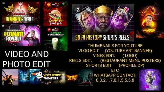 VIDEO AND PHOTO EDITOR THUMBNAIL OVERLAY ETC FOR YOUTUBE