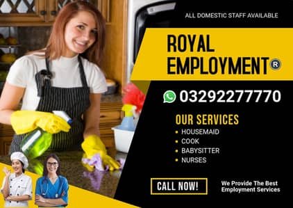 House maids , Maids , Baby Sitter , Chef , Cook , Patient Care ,Drive – Other Domestic Help