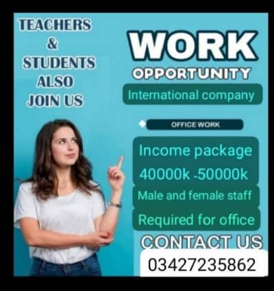 office work male and female staff required – Other Jobs