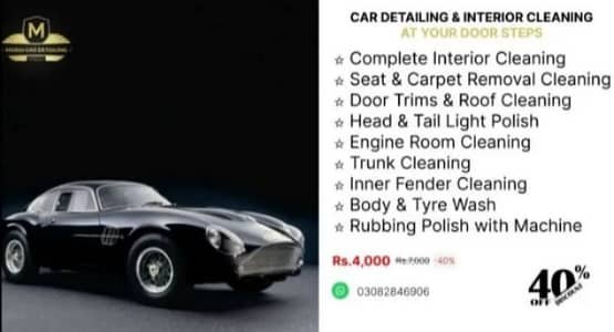car cremic coating with car detailing service available at door step