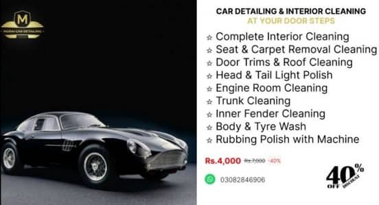 car interior cleaning with ribbon polish at your door step – Car Services