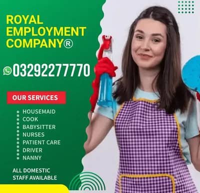 Maids / House Maids / Couple/ Baby Sitter / Patient Care / Nanny staff – Babysitters