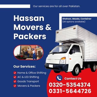 Mover Packer/home Office & Ac shifting/Shehzor Mazda/Goods Transport – Movers & Packers