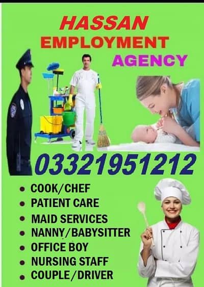 Maid, Nanny, Patient Care, Babysitter, House maids, Cook, Helper – Other Domestic Help