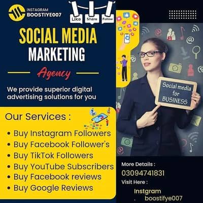 Instagram,Tiktok,facebook,youtube promotions,followers,likes,views