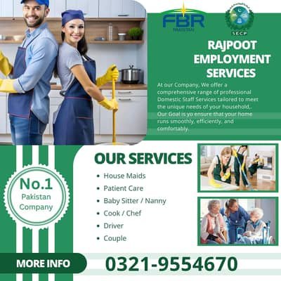 House maid , Maids , Baby Sitter, Male Cook , Couple , Driver , Chef – Maids