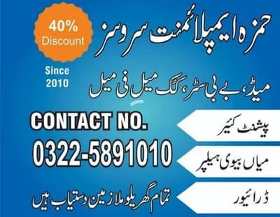 Chef Pakistani Chinese food BBQ Fast Continental Cook Helper Maid – Cooks