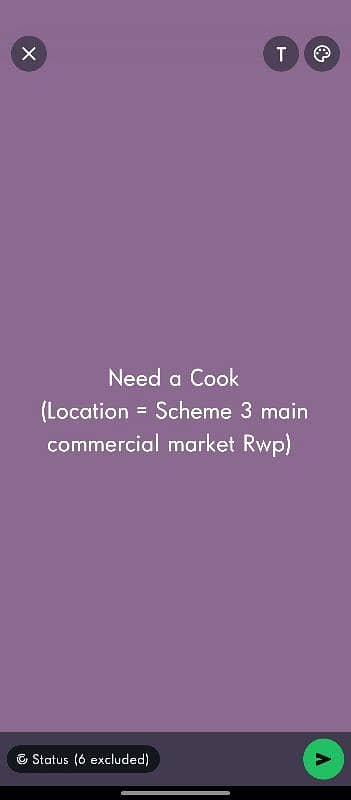 need cook for one time meal cooking.