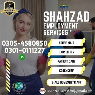 Baby Sitter , Maids , House Maid, Pakistani Cook, Couple, Driver, Chef – Cooks