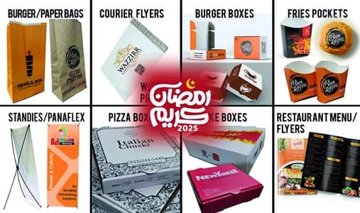 Burger box | Paper Bag | Wrap sheet | Pizza box | Fries Poch | Flyers – Other Services
