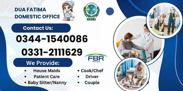 House maids , Baby Sitter , Nanny , Helper , Drivers , Patient care – Maids