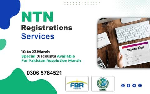 NTN REGISTRATION | SECP | FBR | COMPANY Reg | TAX FILER | GST FILLING – Consultancy Services