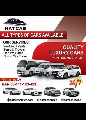car rental service/with guard service /all over Pakistan service